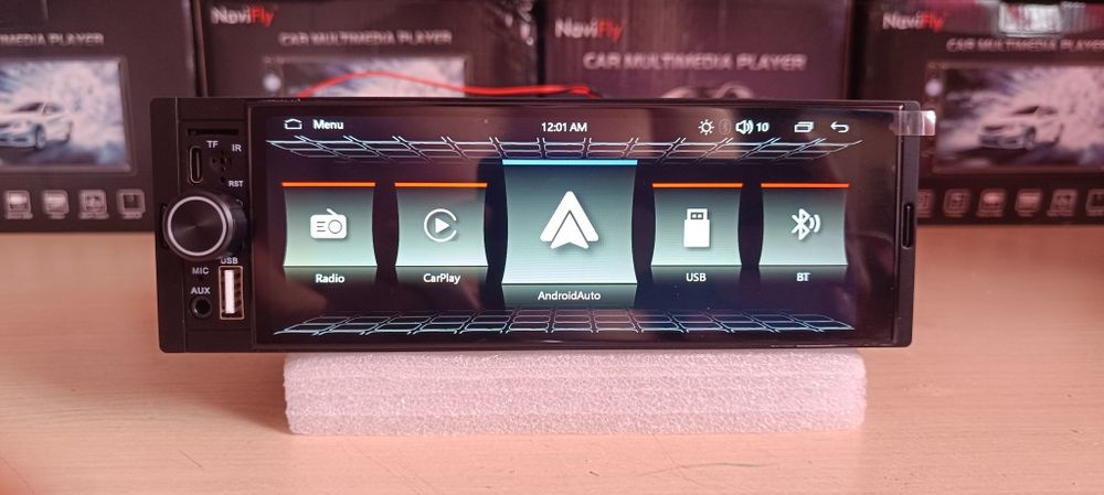 1DIN Магнітола 6.86" CarPlay / Android Auto | 1280×480 | BT | Камера