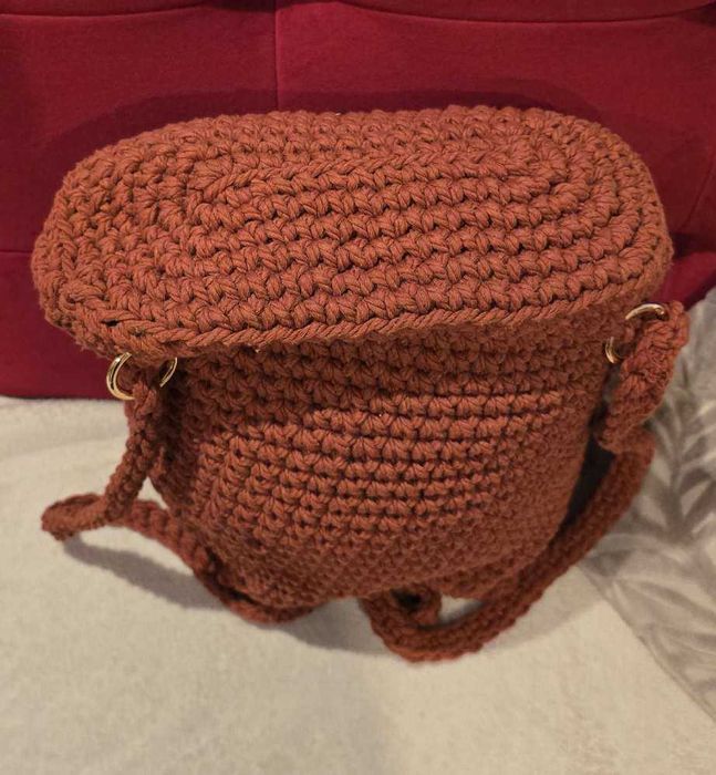 nowy plecak etno boho rudy sznurkowy