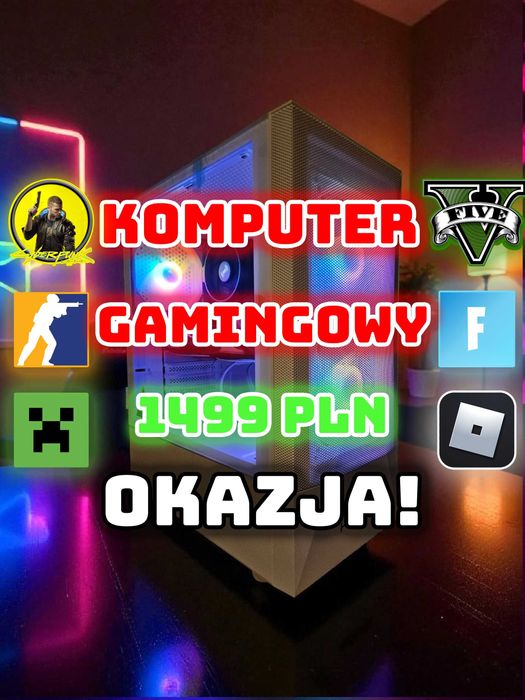 Komputer Gamingowy do Gier Ryzen 1600 GTX 1060 6GB 16 GB RAM 512GB SSD