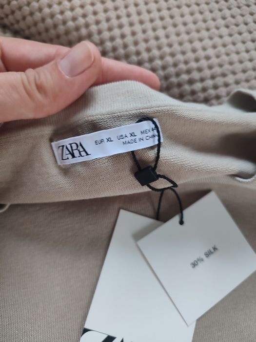 Zara Sweter Jersey męski jedwab bawełna r. XL