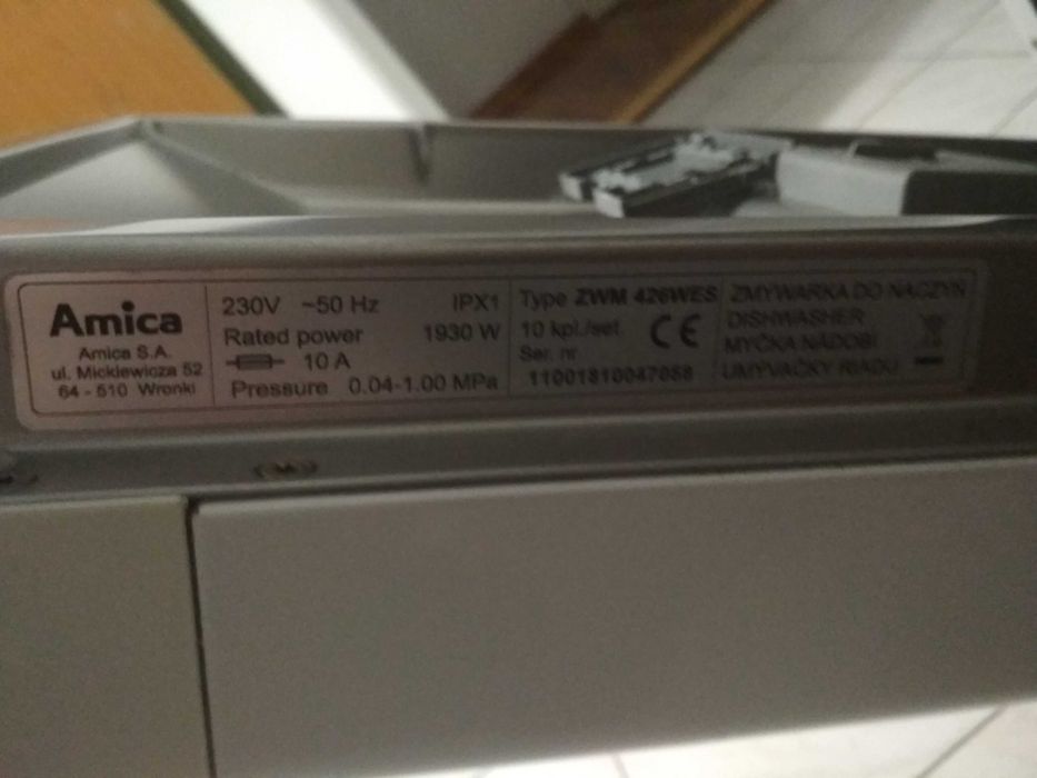 Zmywarka AMICA ZWM  426WES 45cm