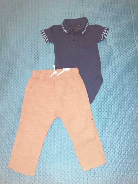 Komplet dla chłopca r 86 body polo cool club spodnie H&M