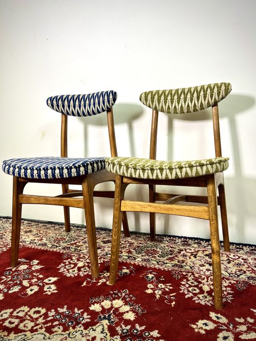 Krzesło PRL R T Hałas 200-190 grzybek z kpl. Violetta vintage buk mat