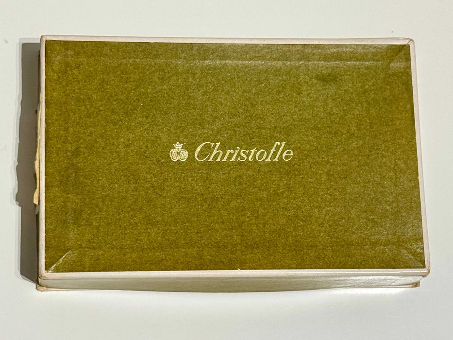 CHRISTOFLE - 6 Colheres de Café - modelo "Perles" - casquinha de prata - na caixa original