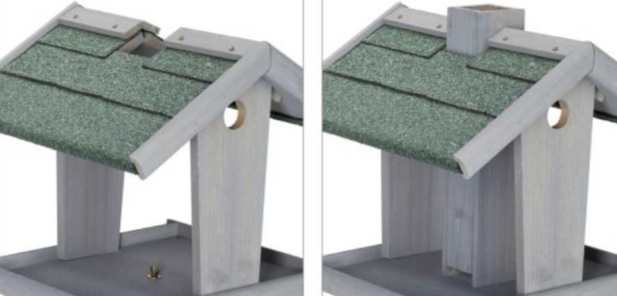 Relaxdays Piękny Karmnik dla ptaków z podstawką z Drewna Jodłowego