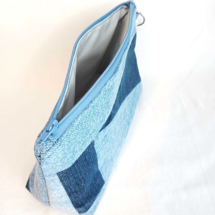 Kosmetyczka jeans patchwork handmade rekodzieło