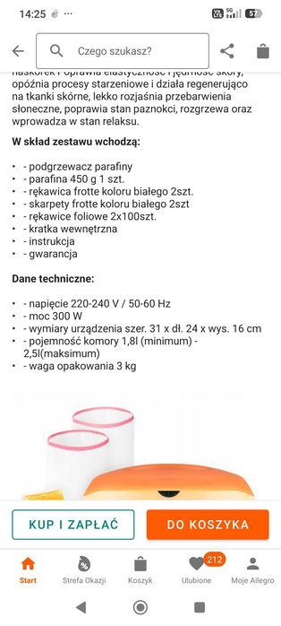 Parafinka zestaw , kosmetyka