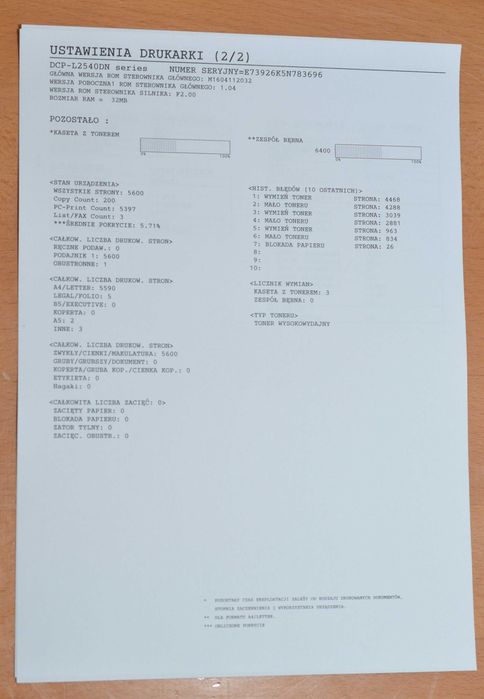 Brother DCP-L2540DN laser skaner duplex LAN 5K
