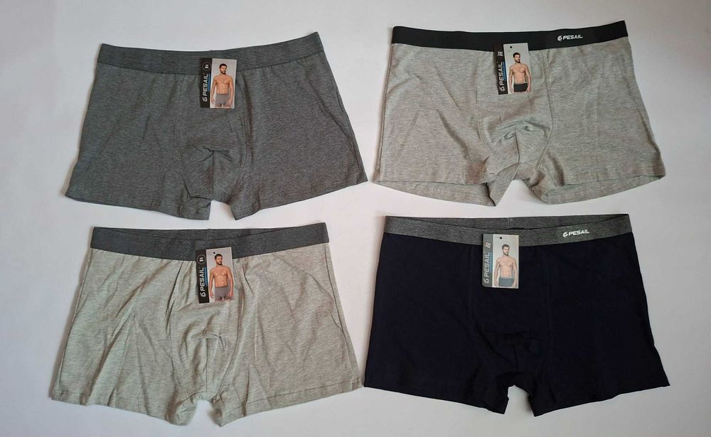 4 sztuki Bokserki męskie majtki Pesail bawełna 4PAK r 3XL pas 80-120cm