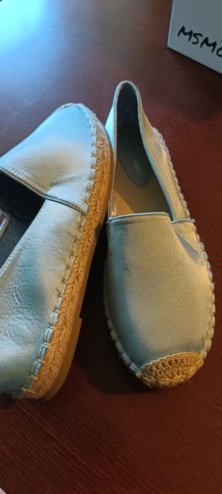 Niebieski espadryle satynowe piękny fason Super mode.