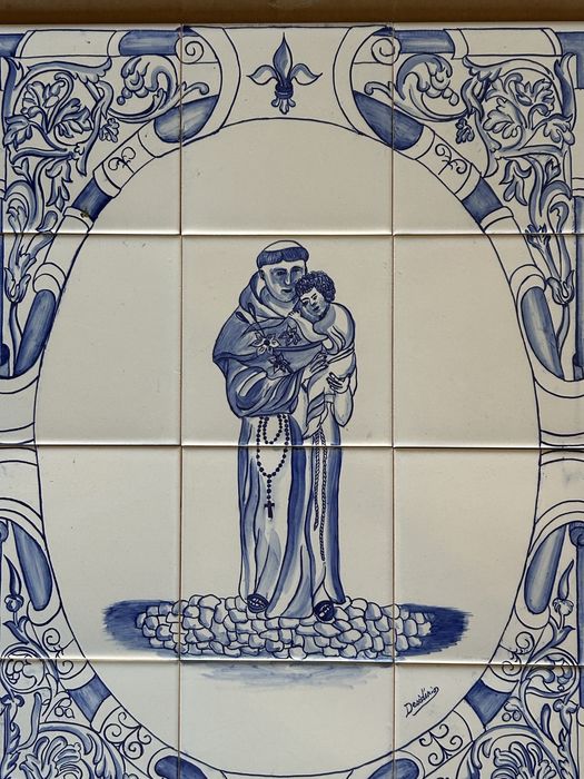 Painel de azulejo pintado à mão (45x60 cm)