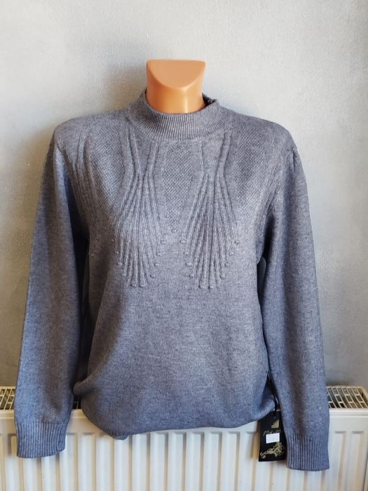 Sweterek szary damski ciepły 2xl/3xl