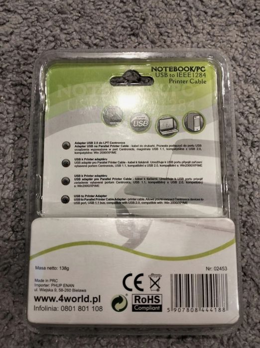Kabel USB - Lpt (leee1284) 4World