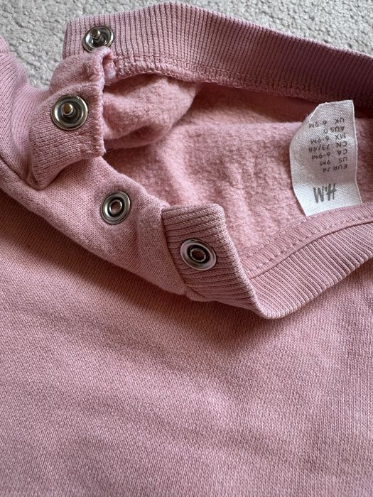 Różowa bluza bawełniana rozmiar 74 H&M