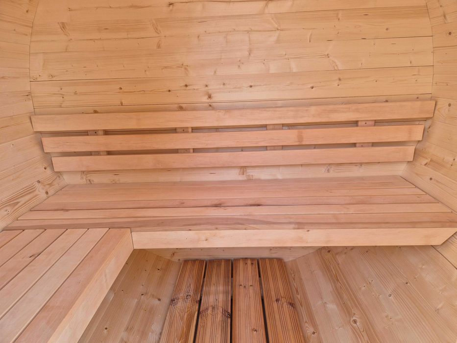 SAUNA OGRODOWA z piecem HARVIA, 1,5x2m, producent, balia, beczka