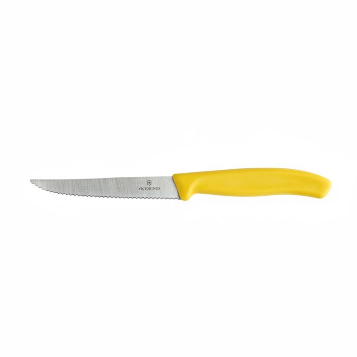 Nóż do steków i pizzy Victorinox Swiss Classic 6.7238.C1 ząbkowany żółty