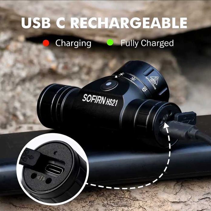 SOFIRN HS21\SFT40 6000K-2200lm+RED light\USB-C-АКБ 18650 Sofirn 3000ma