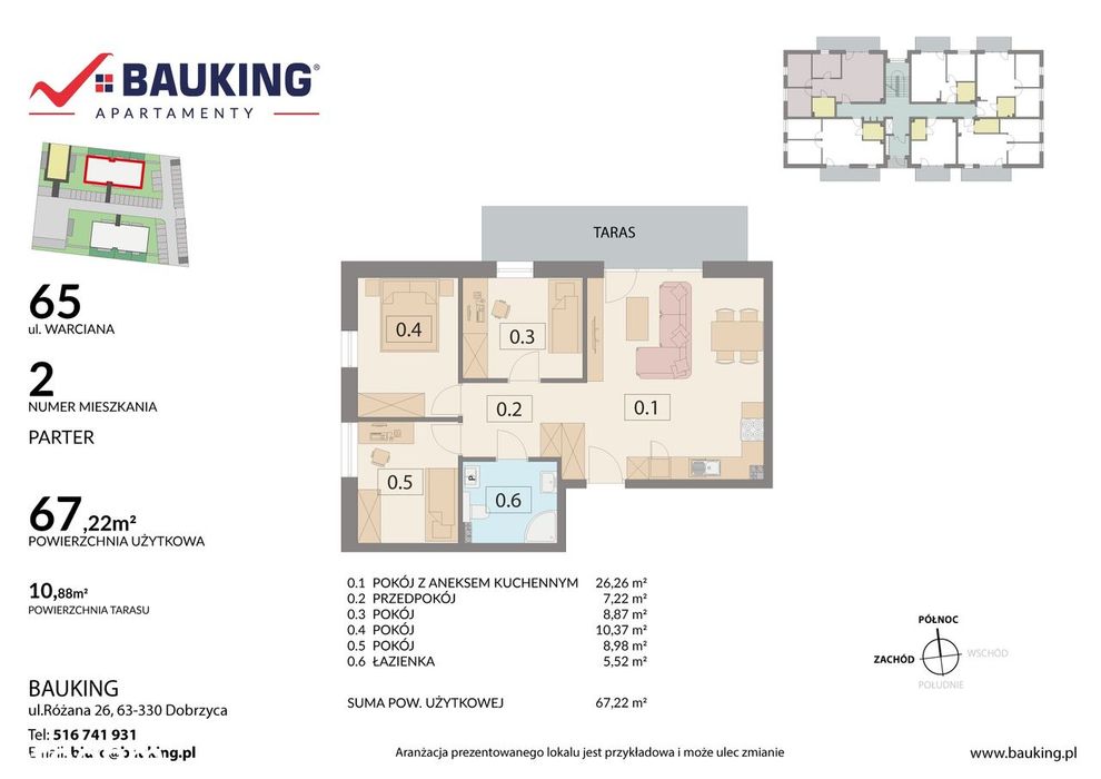 Apartament Jarocin OGRÓD -tuż przy lesie, 67 m2, Z PROJEKTEM ARANŻACJI