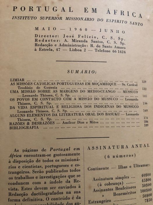 Portugal Missionário/ Guiné/ Moçambique/ Indígenas