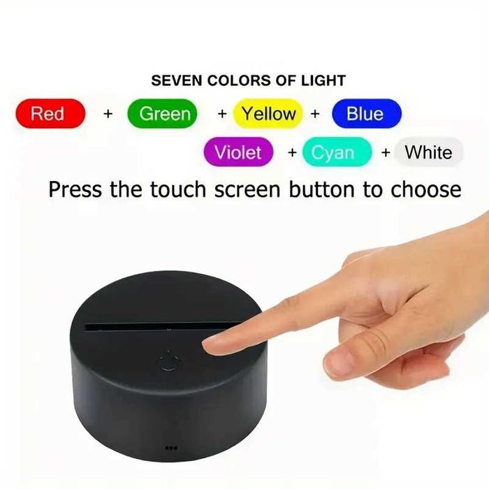 Lampka nocna 3D LED 7 kolorów Miś z sercem