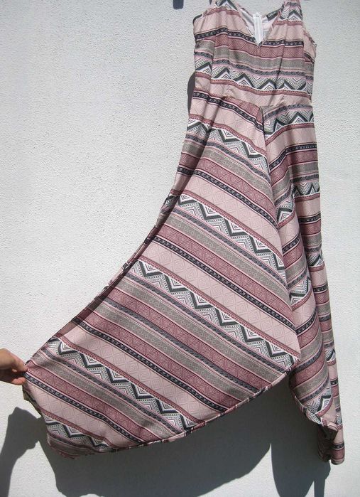 Интересный летний комбинезон мотнёй широкими штанами хиппи бохо shein