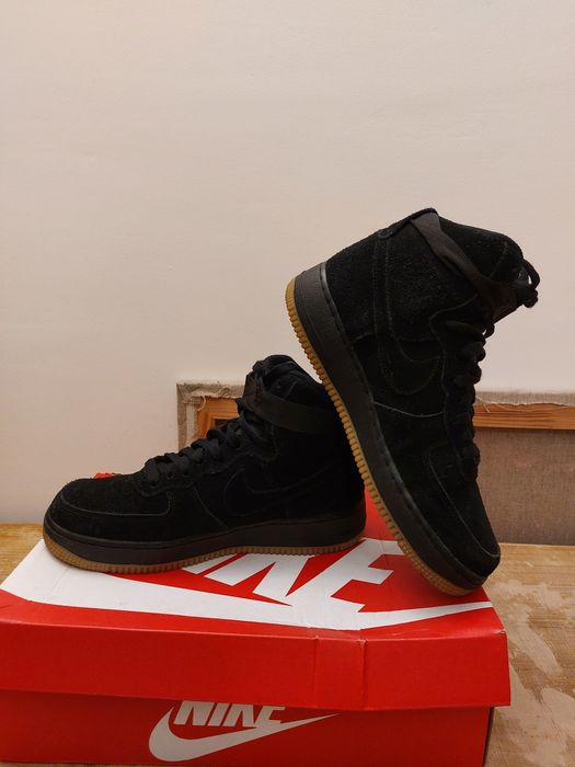 Czarne Zamszowe Air Force Zamsz Buty Nike AF Ultra Force MID