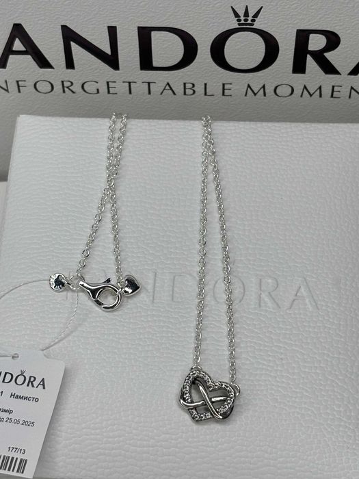 Набір Pandora Пандора Намисто і Сережки Блискуче серце нескінченності
