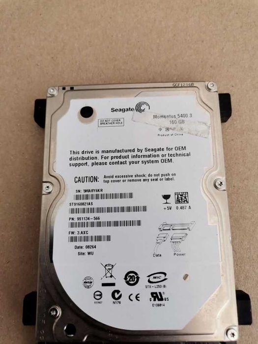 Жесткий диск винчестер HDD Seagate 160GB 5400rpm 8MB ST9160821AS SATA