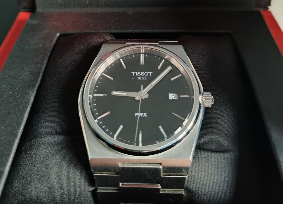 Tissot PRX 40mm “Black” - bardzo dobry, stan z pudełkiem