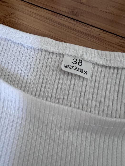 Nowa bluzka z misiem oversize prążkowana damska