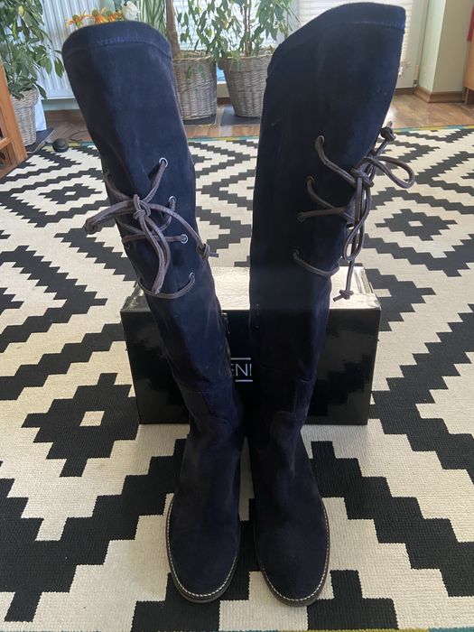 Tommy Hilfiger wysokie skórzane  kozaki muszkieterki 36