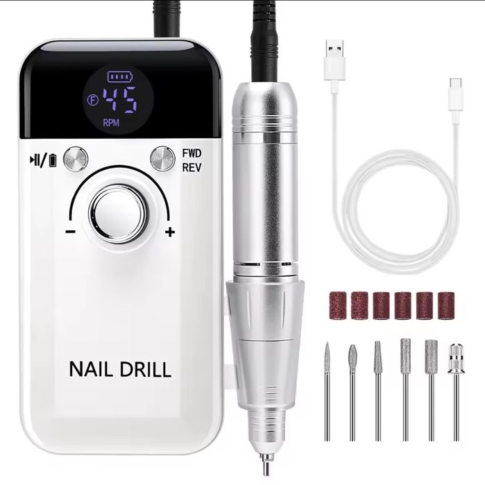 Портативний акумуляторний фрезер для манікюру Nail Drill V6 (45 000 об/хв)