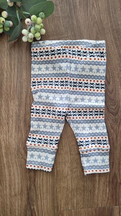 Wełniane legginsy spodnie we wzory Name it 56 merino 100%