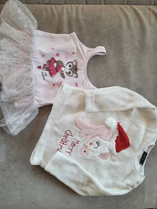 Paka 9 ubrań, r. 98, 6 x body, bluzka, sinsay, dla dziewczynki, róż