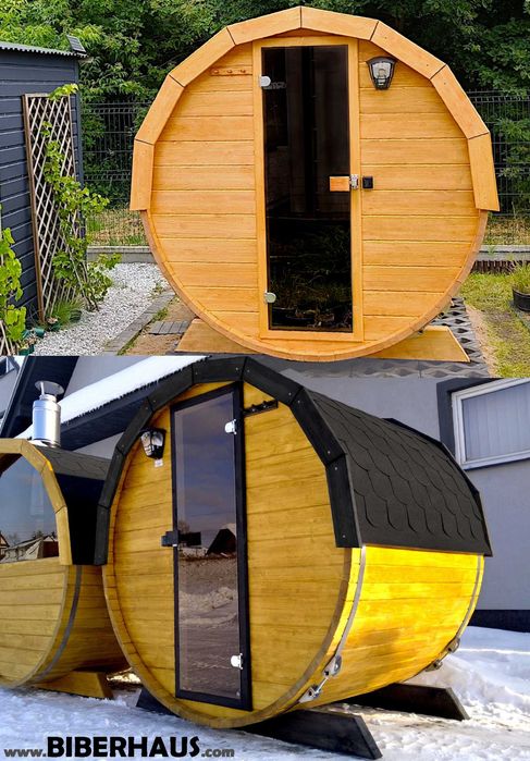 SAUNA Ogrodowa 150 cm MIKRO 2/3 osob +GRATIS Beczka 500L +Akcesoria 3 DNI DOSTAWA