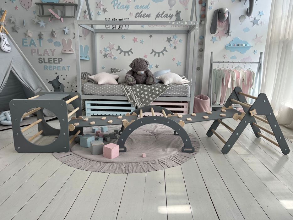 Спортивний комплекс Монтессори  Гірка + Арка Піклер Матрас ( подушка)