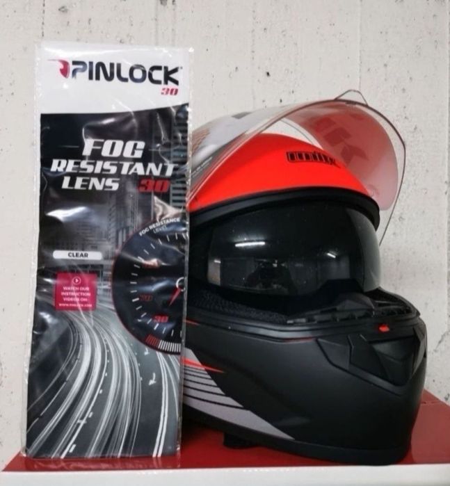 Capacete Integral Unik Red / White ( L )( NOVO )