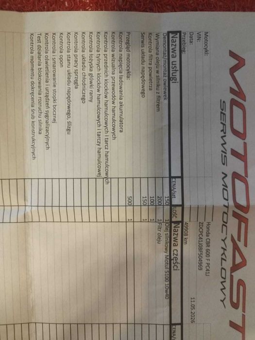 Honda CBR 600F (PC41) 2011r.