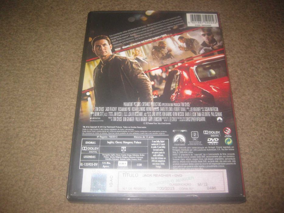 DVD "Jack Reacher" com Tom Cruise