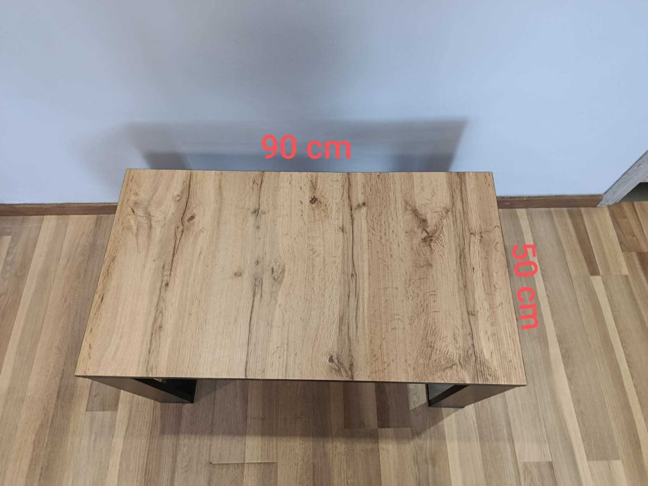 Szafka RTV. Stolik kawowy LOFT. Dąb wotan, czarny