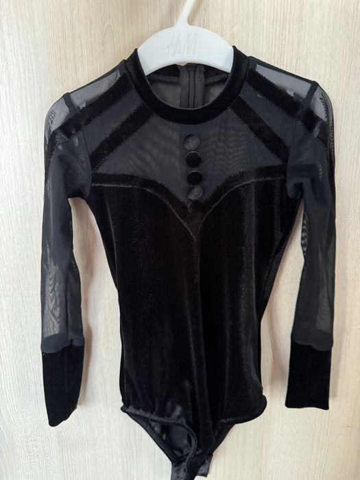 Сукня бейсик чорна велюр, бейсік, боді і юбка, турнірна сукня