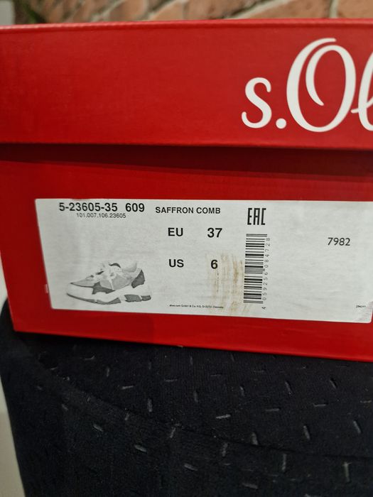 Sneakersy s.Oliver Saffron Comb 37 retro musztardowe