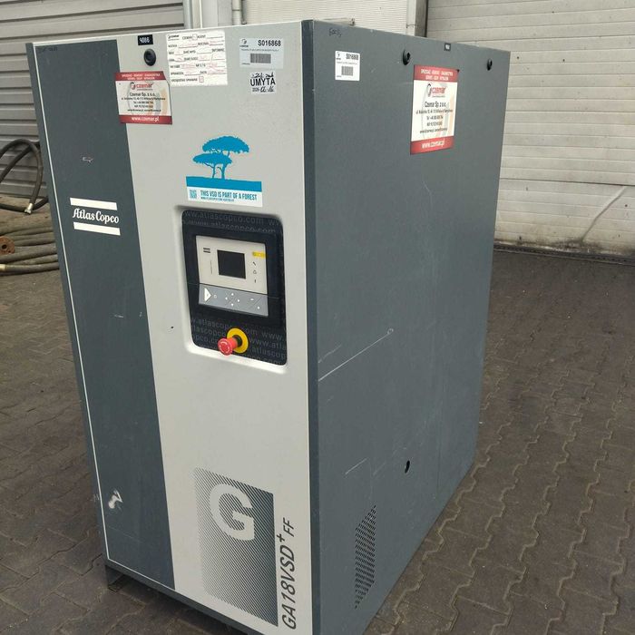 Sprężarka śrubowa,kompresor Atlas Copco GA18VSDFF PLUS,18KW,S016868