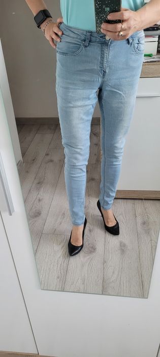 Spodnie H&M 40 błekitne wysoki stan