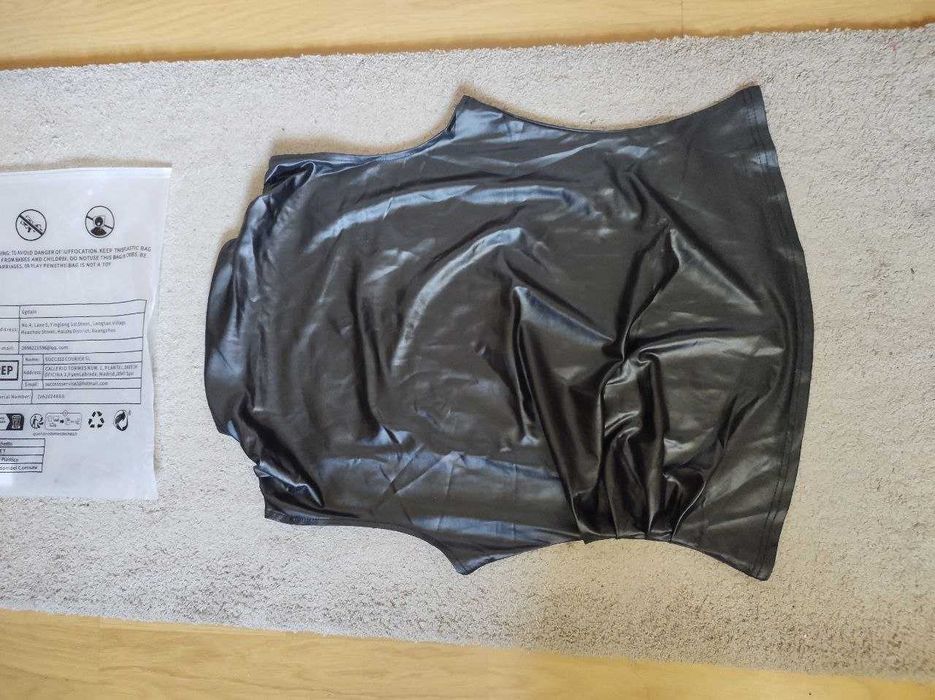 Шкіряна блуза Топ Гольфіком Майка Футболка Кожа Стиль L-XL з горлом