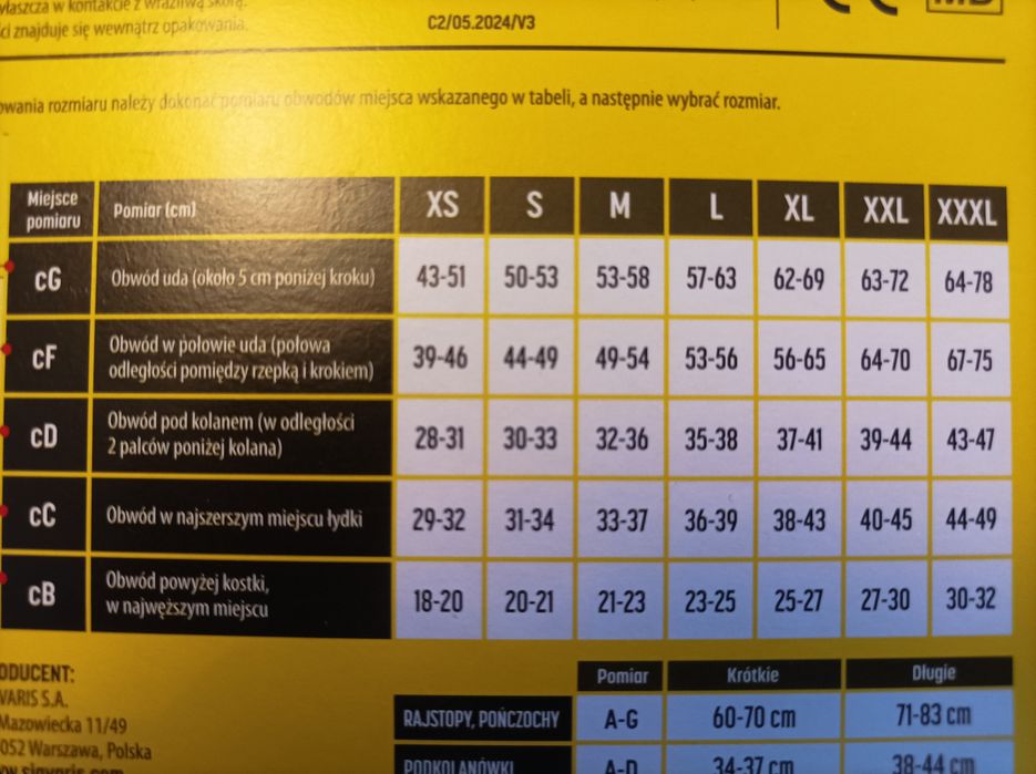 Pończochy uciskowe CCL2, czarne, XXL