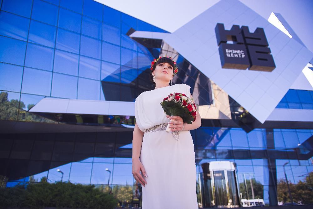 шикарное свадебное платье в греческом стиле