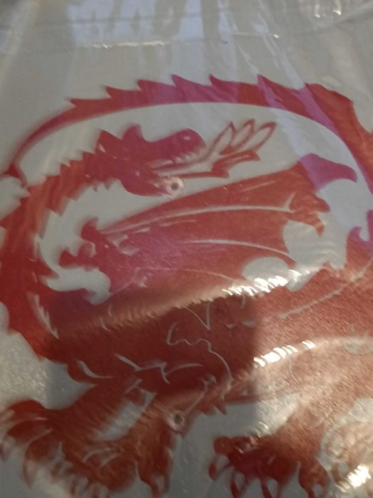 Escudo de madeira com imagem de Dragão:novo