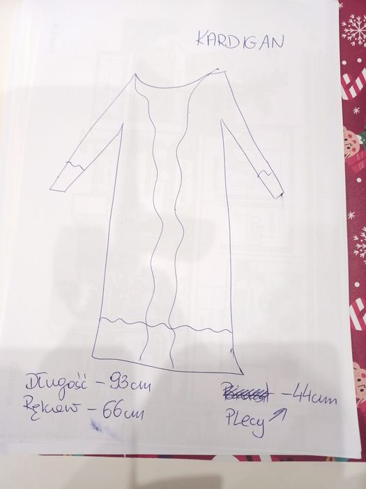 Kardigan damski długi