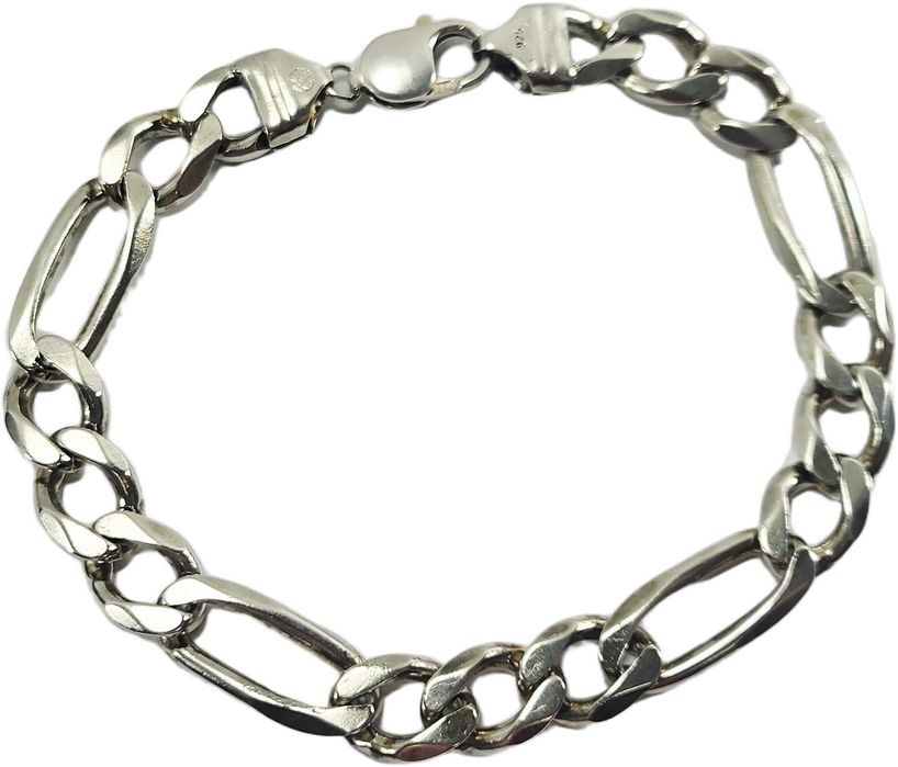 SC300 SREBRO 925 BRANSOLETKA 34,53G męska solidna figaro 25 cm